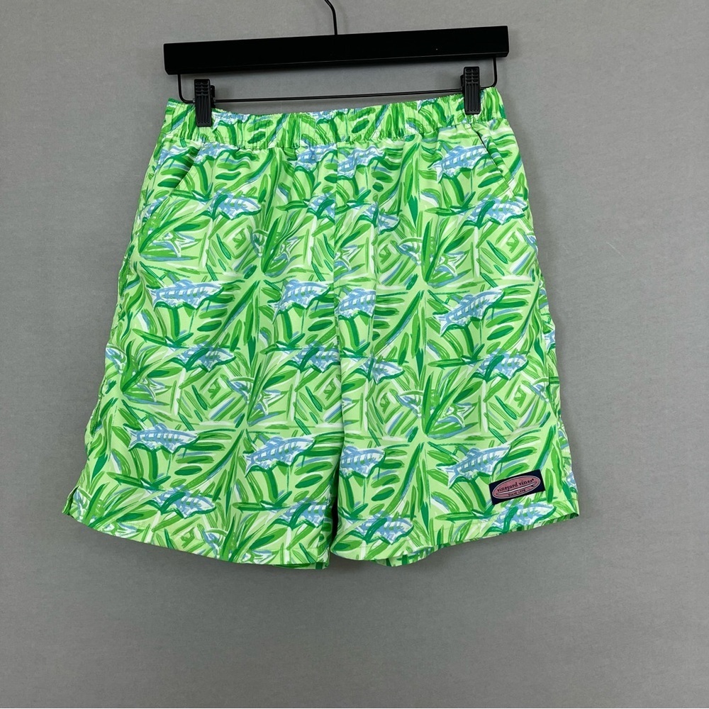 Vineyard Vines Green Fish Print Swim Trunks